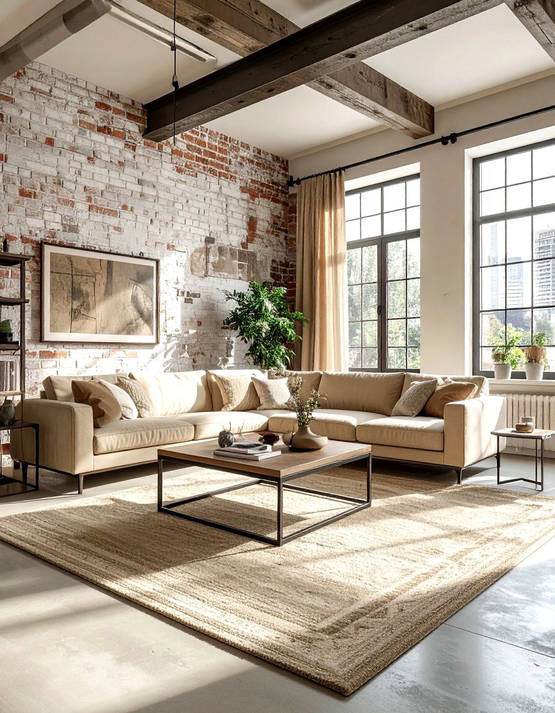 Industrial Beige Living Room - 30 minimalist beige living room ideas