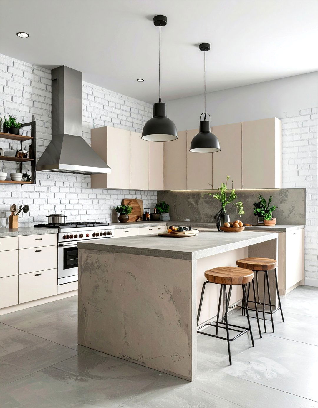 Industrial Beige and White Kitchen - 30 beige and white kitchen ideas
