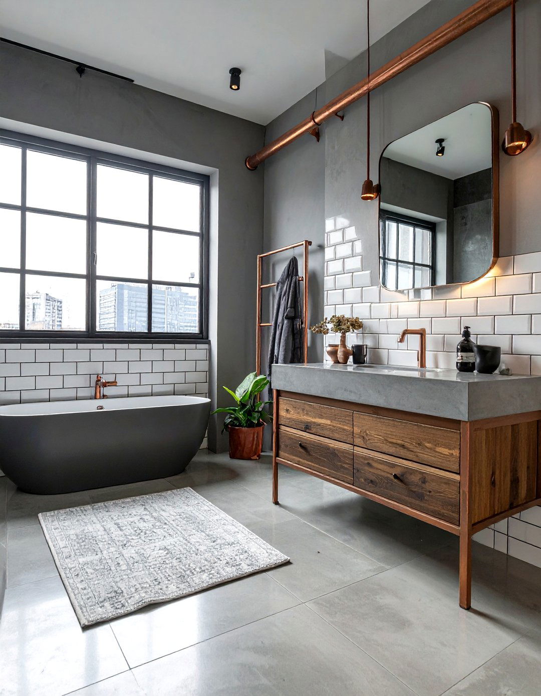 Industrial Beveled Subway Tile Bathroom - 30 beveled subway tile bathroom ideas