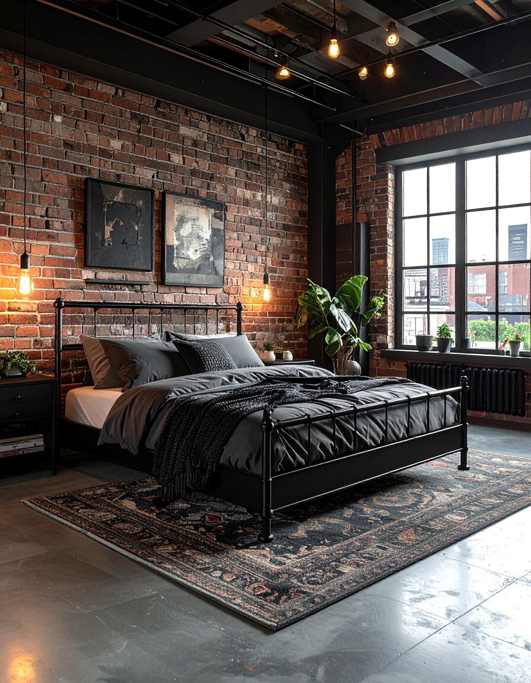 Industrial Black Bedroom - 30 black bedroom design ideas