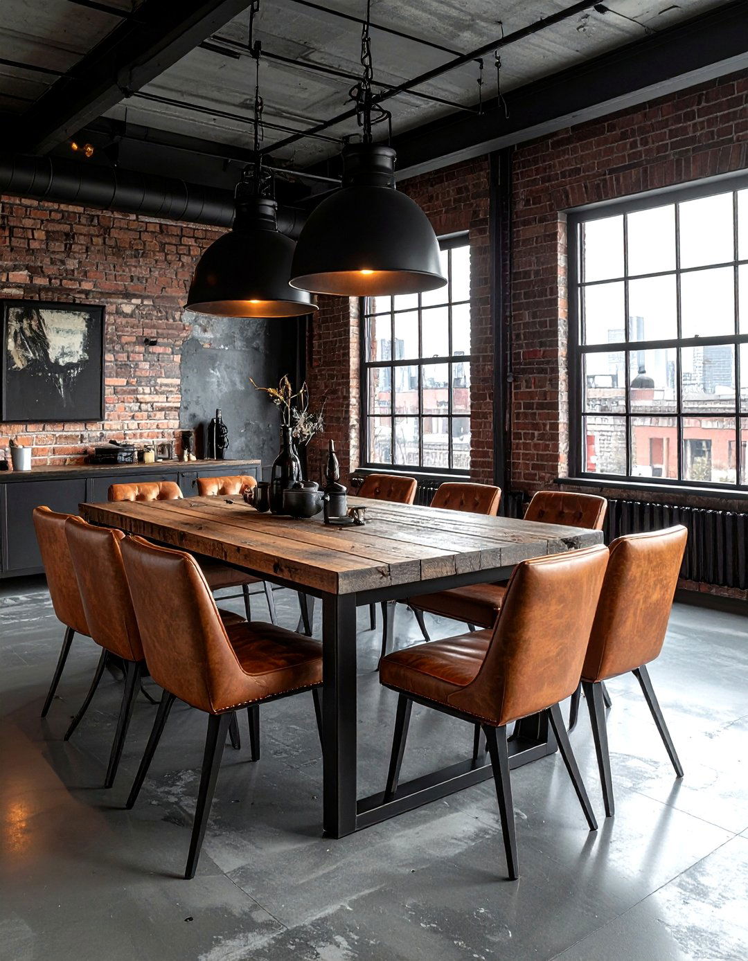 Industrial Black Dining Room - 30 black dining room ideas