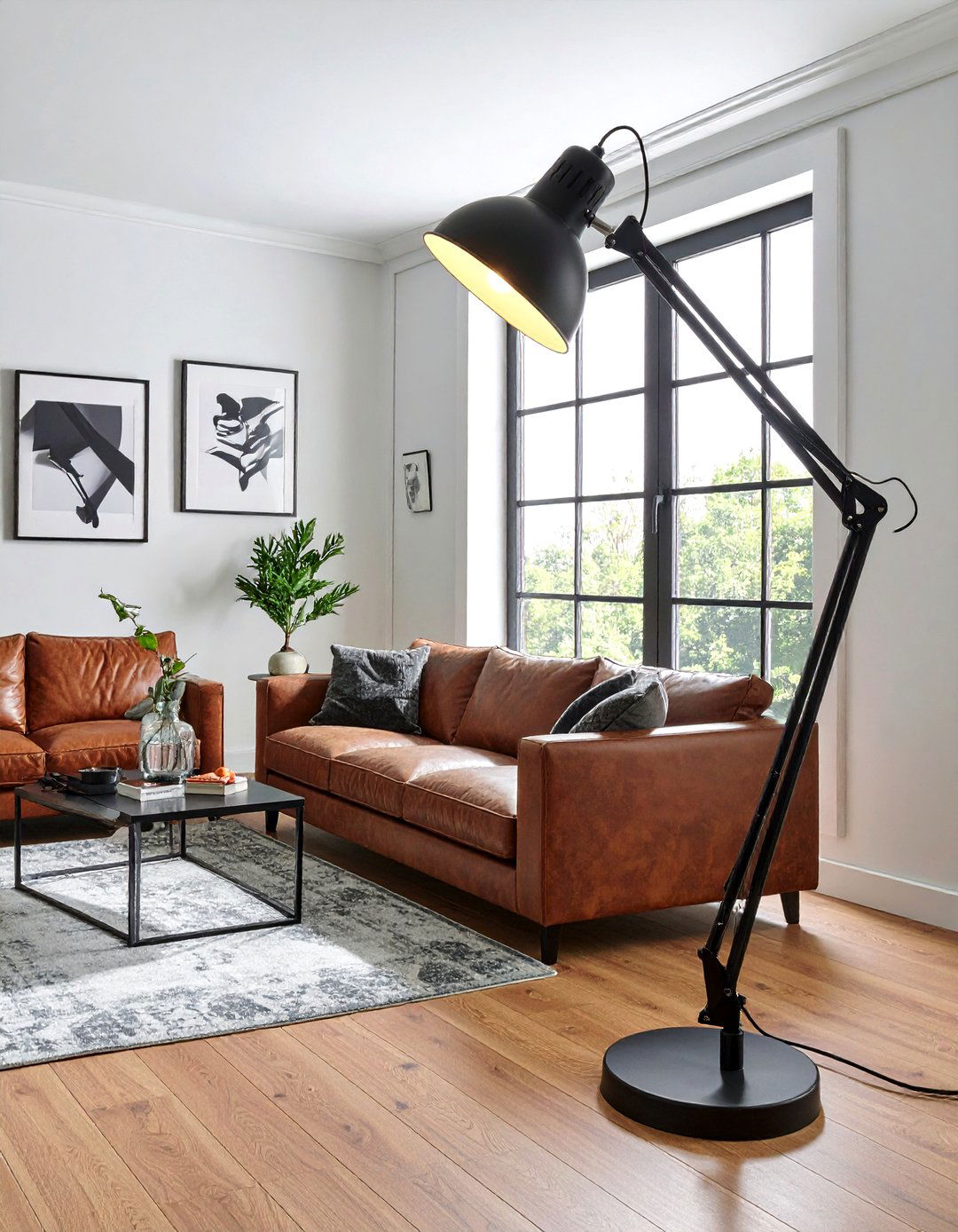 Industrial Black Floor Lamp - 30 industrial black living room ideas
