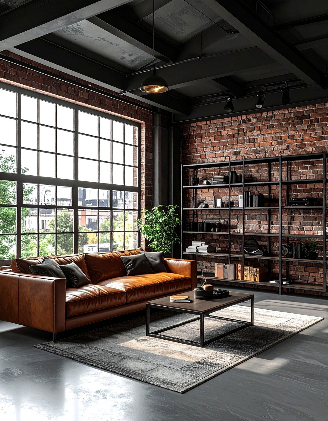 Industrial Black Living Room - 30 black living room ideas