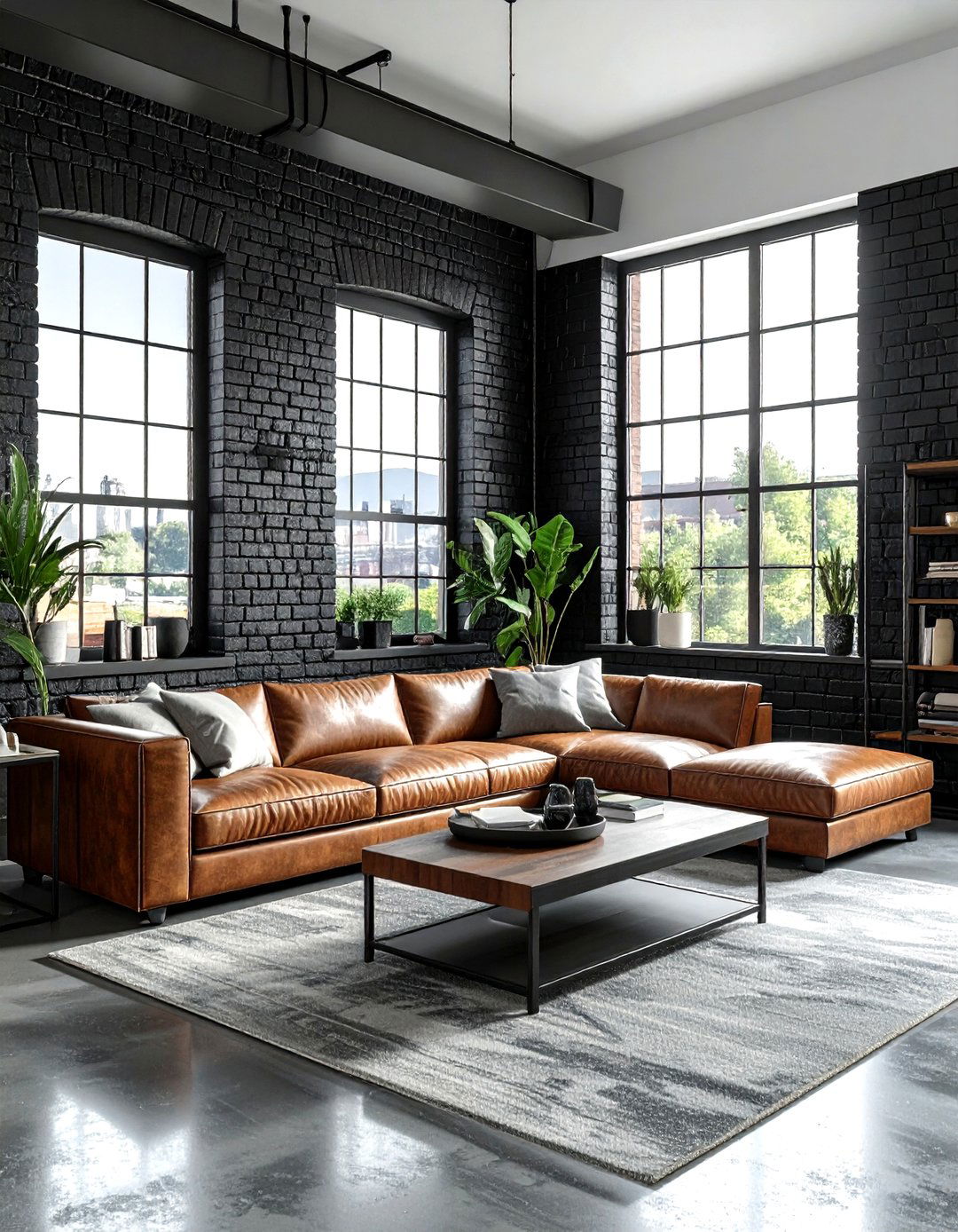 Industrial Black Living Room - 30 living room black walls