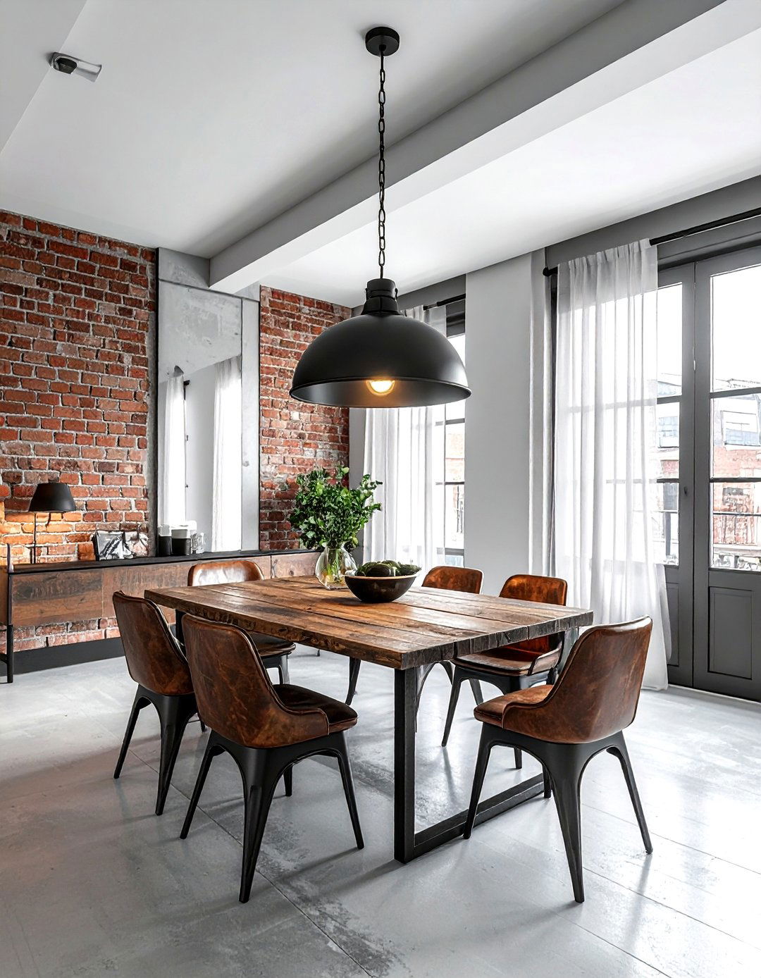 Industrial Black Metal Dome - 30 single pendant dining room ideas