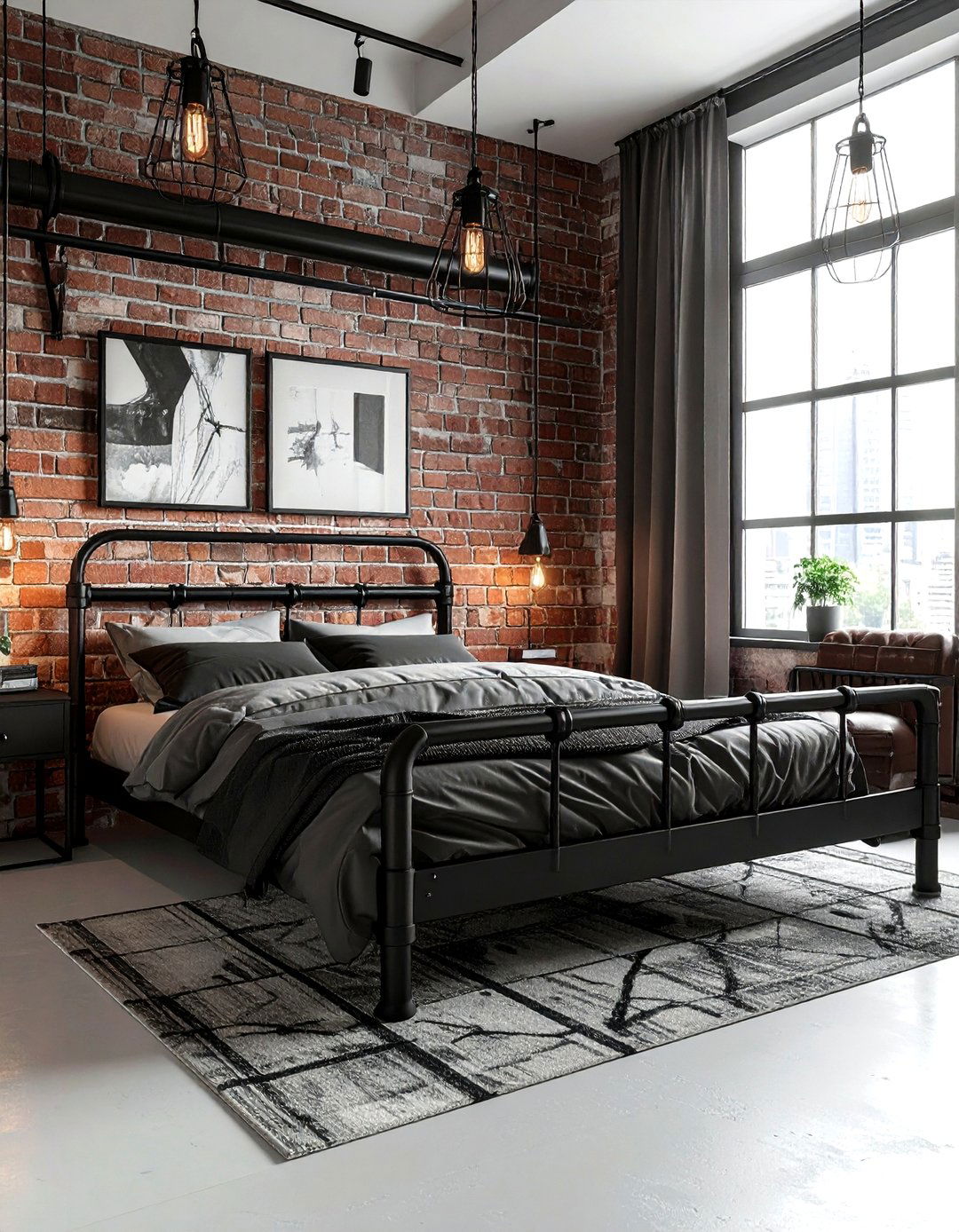 Industrial Black Metal - 30 contemporary black bedroom ideas
