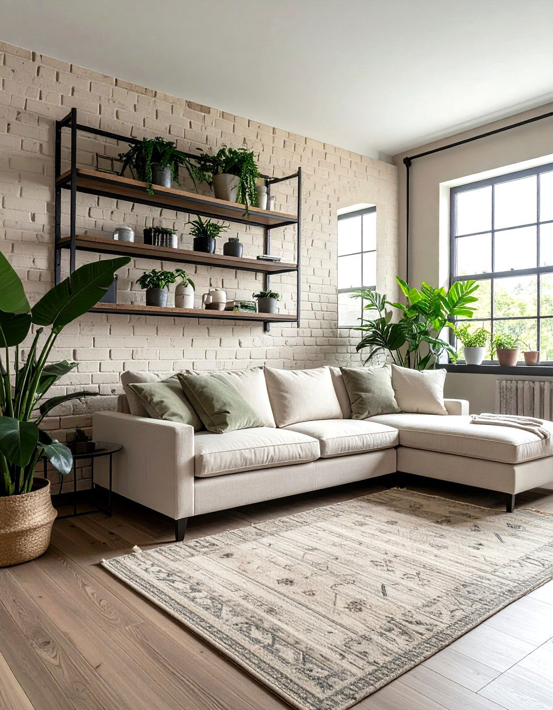 Industrial Boho Cream Living Room - 30 bohemian cream living room ideas