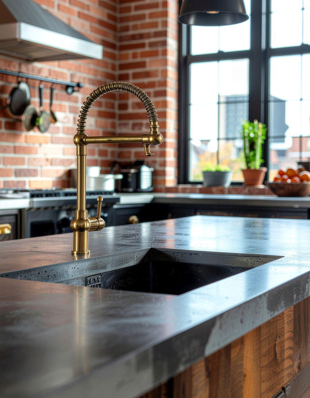 Industrial Brass Kitchen Faucet - 30 brass kitchen faucet ideas