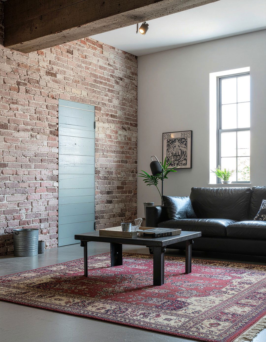 Industrial Brick And Stripe Mix - 30 living room striped wall ideas