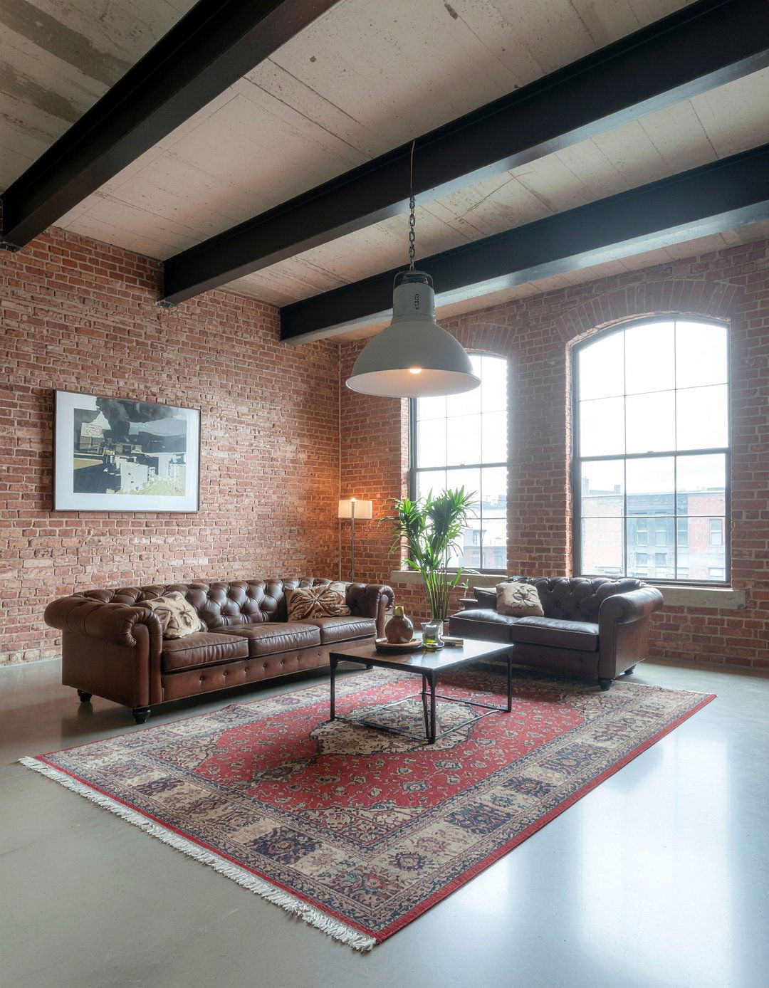 Industrial Brick Loft - 30 old house living room ideas