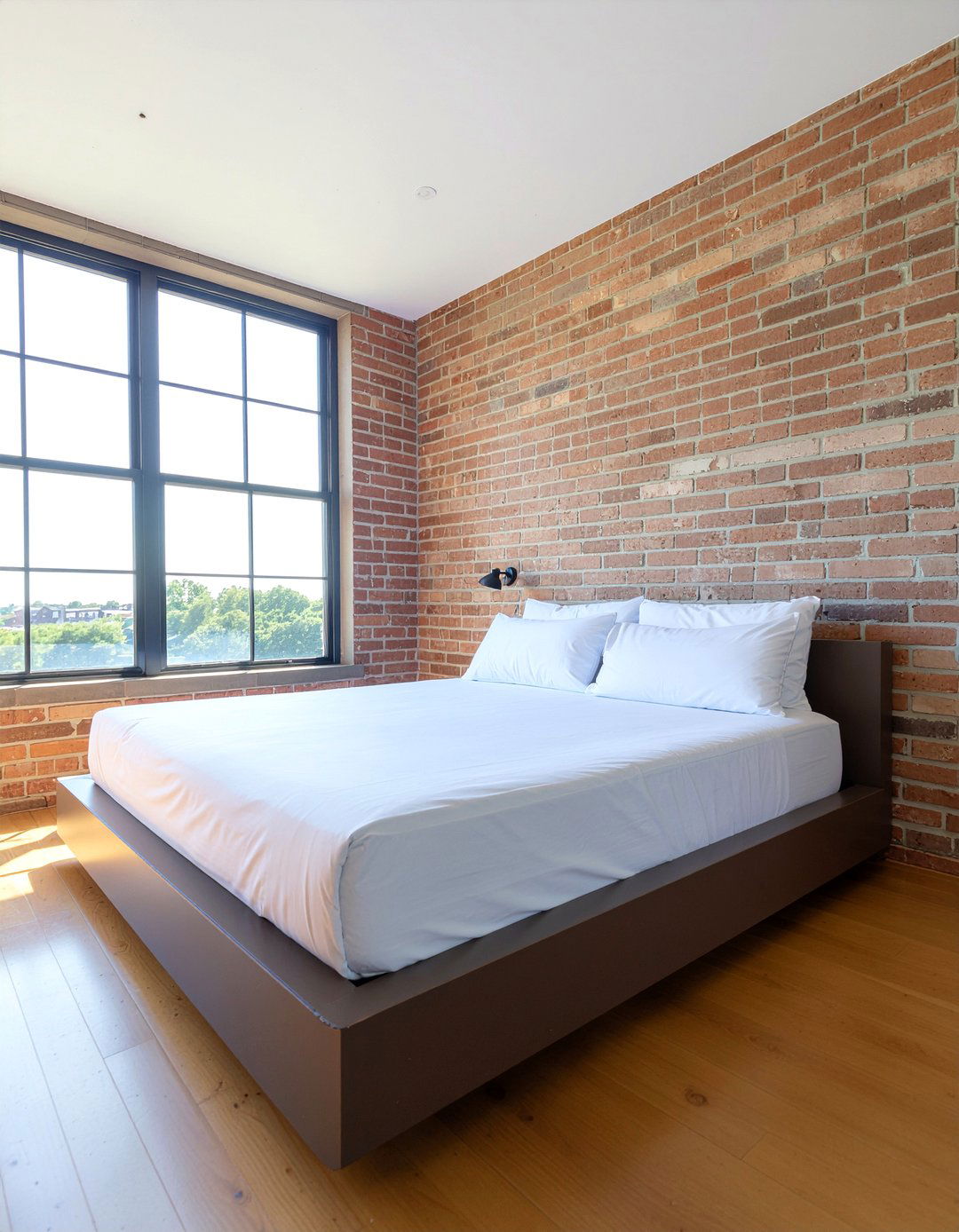 Industrial Brick Wall Loft - 30 loft style bedroom ideas