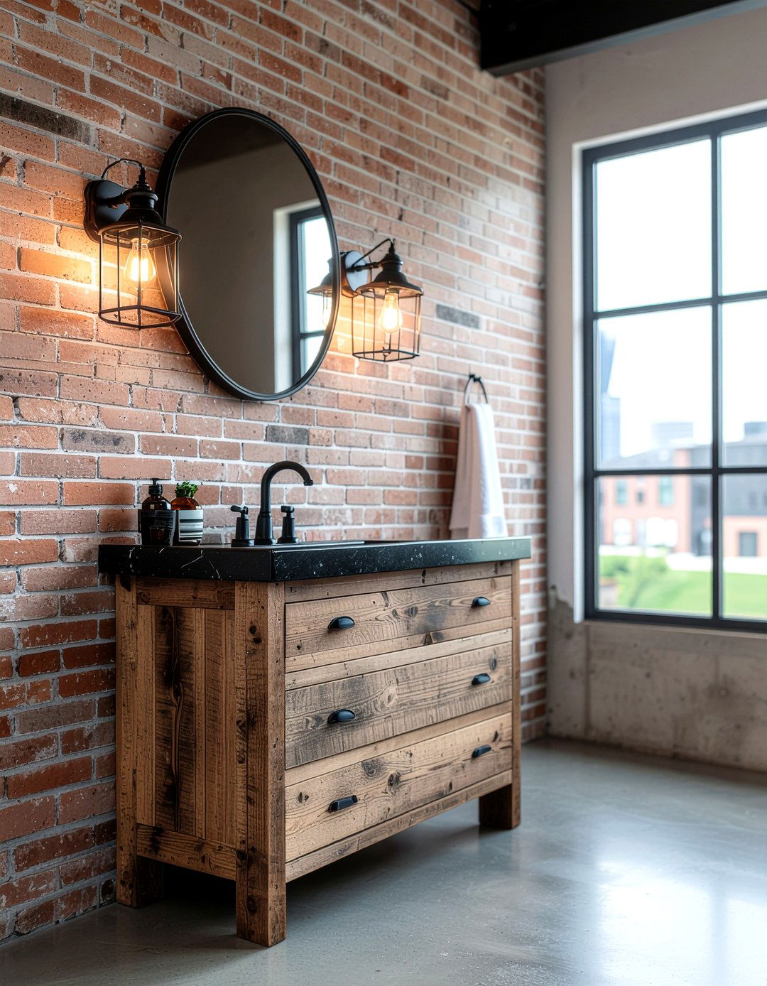 Industrial Cage Light - 30 bathroom lighting ideas
