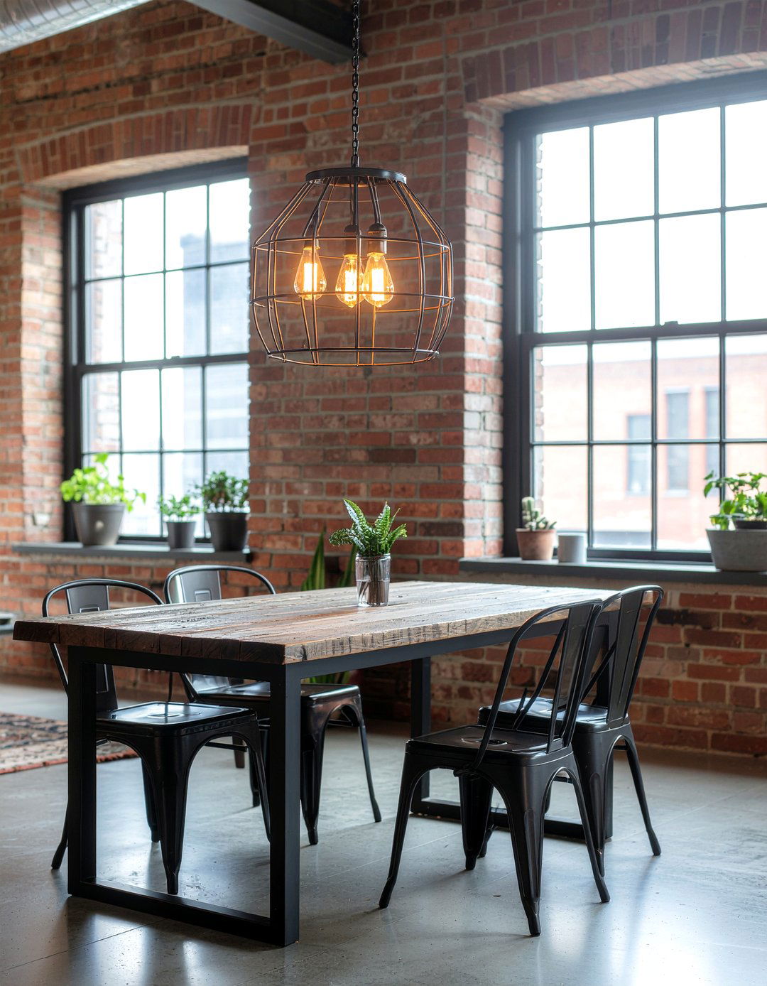 Industrial Cage Light - 30 farmhouse chandelier dining room ideas