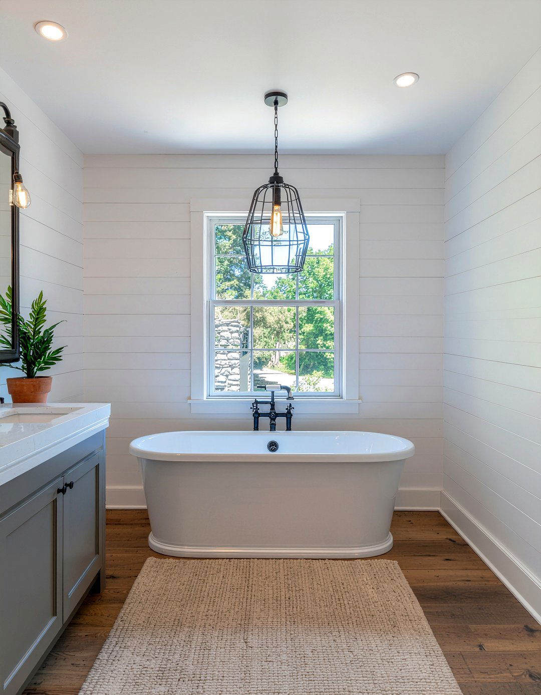 Industrial Cage Light - 30 bathroom ceiling light ideas