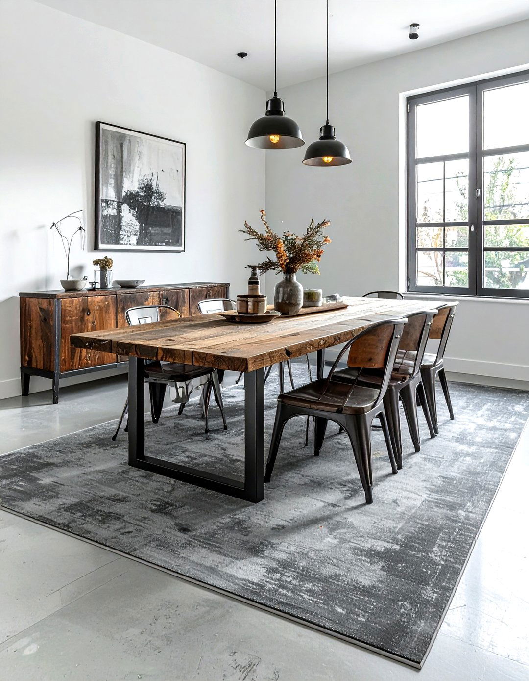 Industrial Cement Gray Rug - 30 indoor outdoor rug dining room ideas