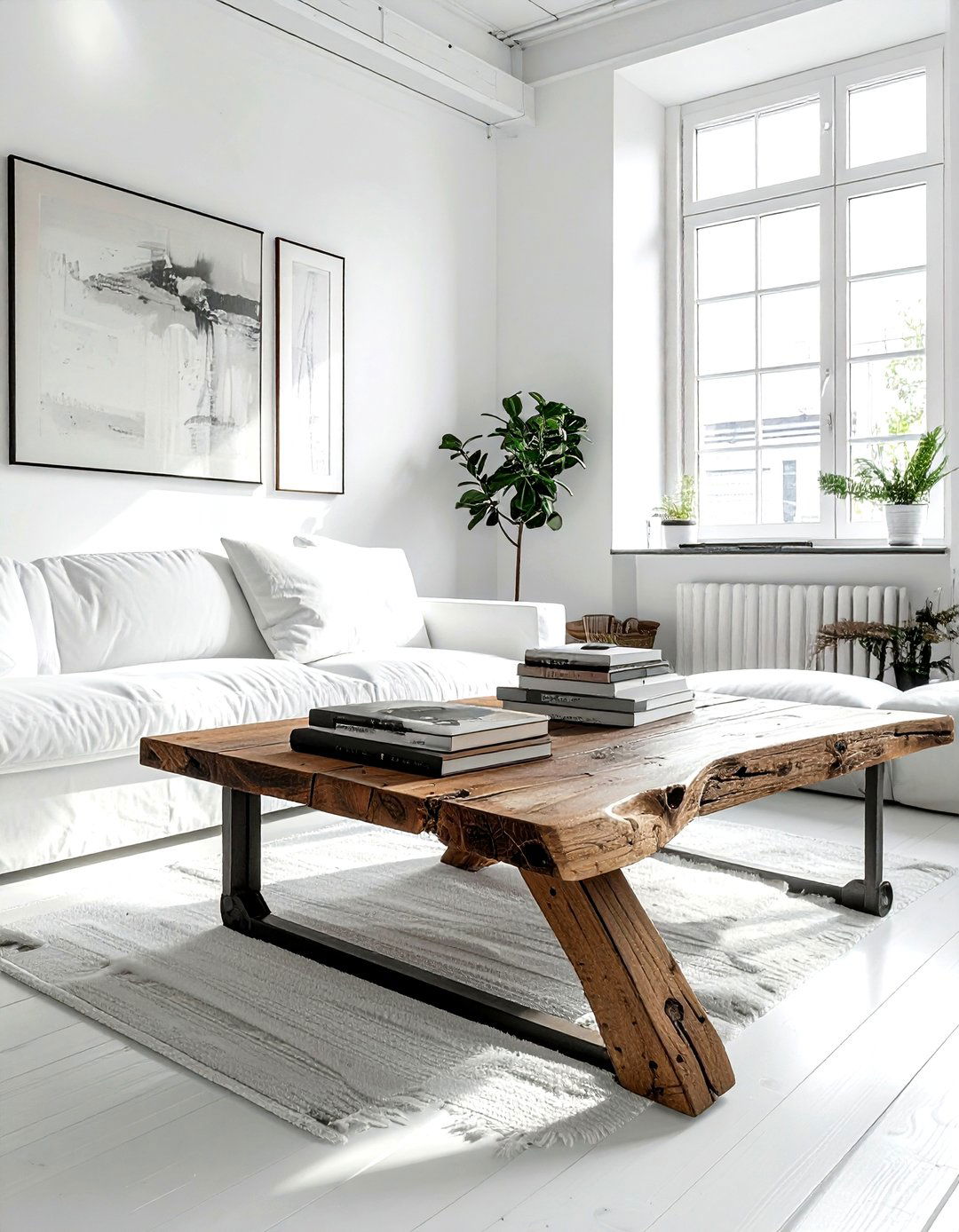 Industrial Coffee Table - 30 industrial white living room ideas