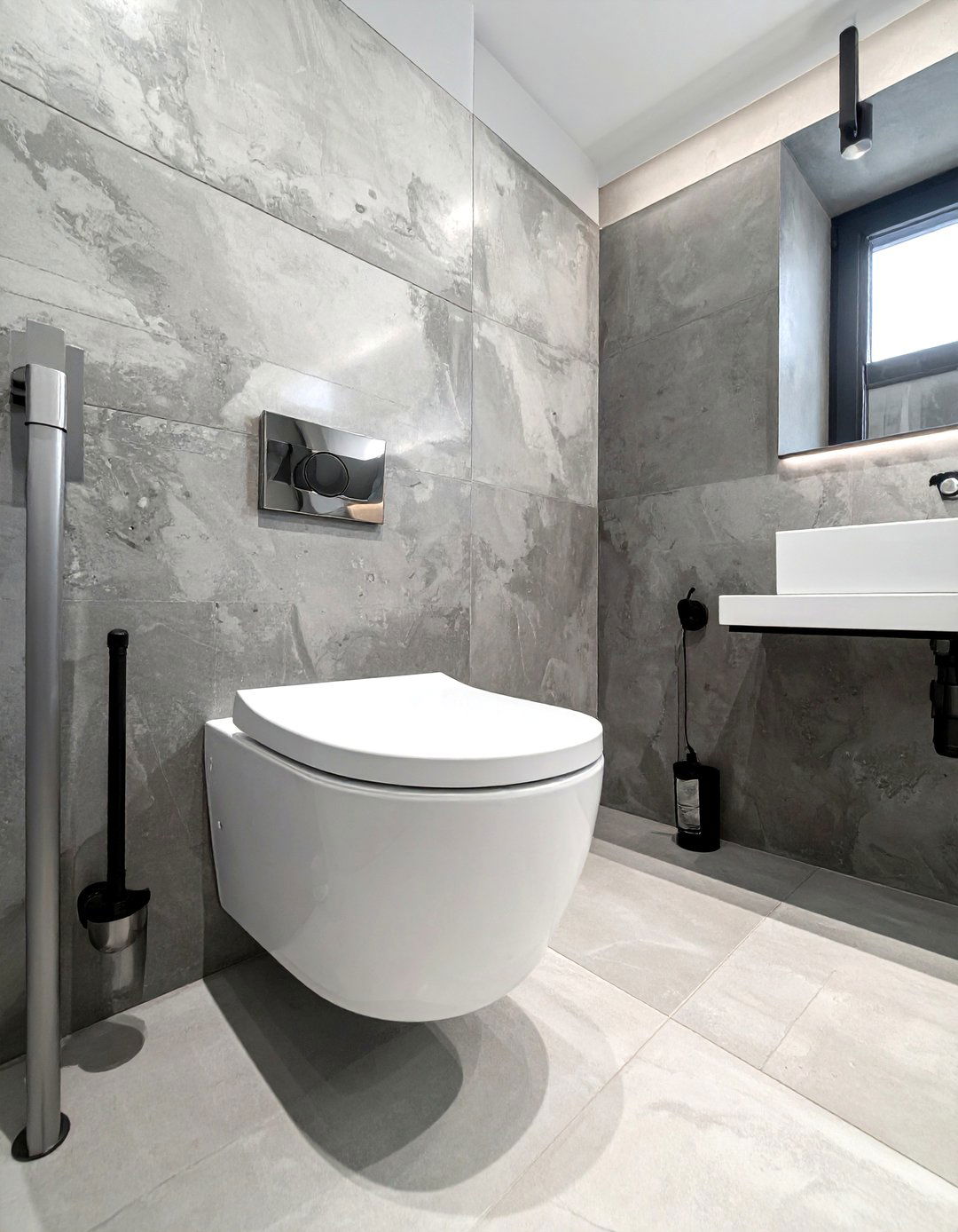 Industrial Concrete Bathroom - 30 wall-hung toilet ideas