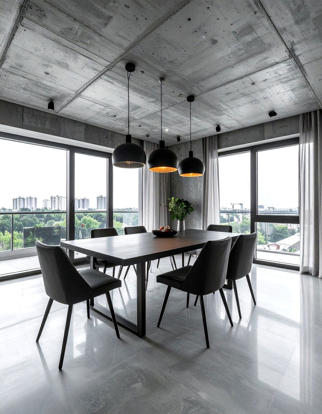 Industrial Concrete Dining Room Ceiling - 30 dining room ceiling ideas