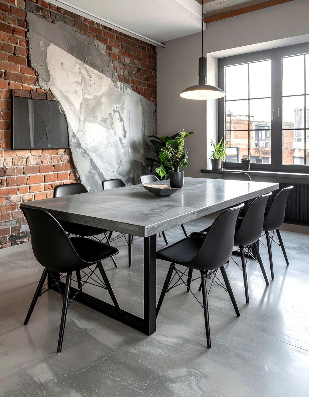 Industrial Concrete Dining Table - 30 concrete dining table ideas