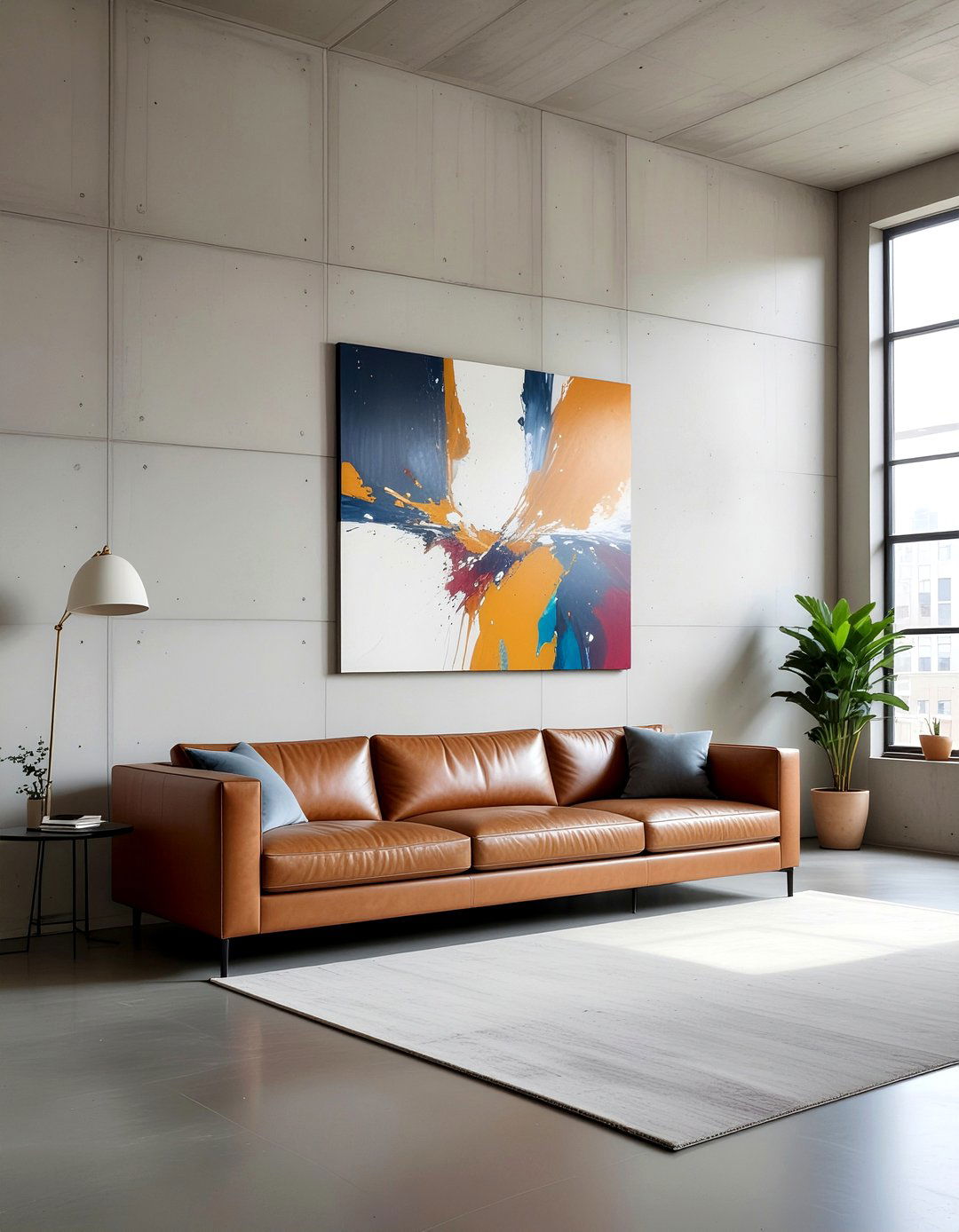 Industrial Concrete Wall Finish - 30 layered texture living room ideas