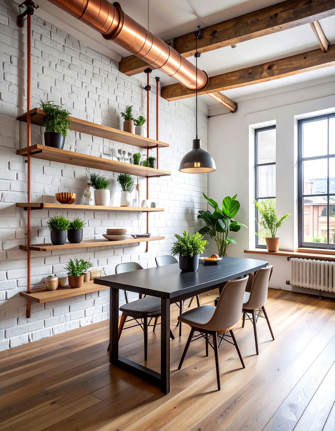 Industrial Copper Pipe Decor - 30 copper accent dining room ideas