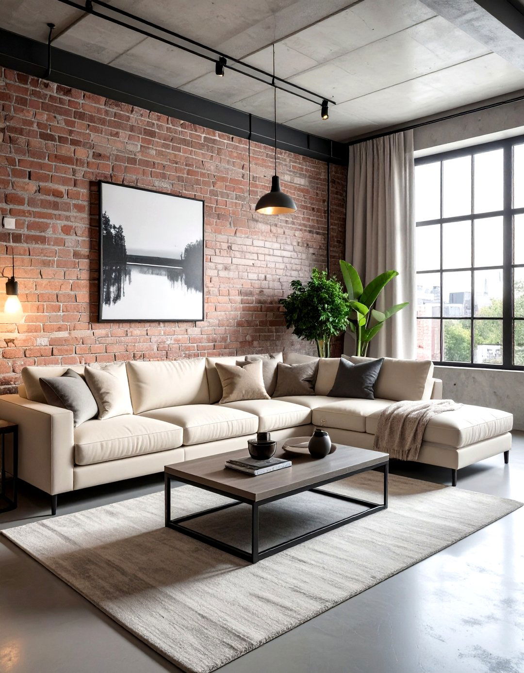 Industrial Cream Living Room - 30 cream living room decor ideas