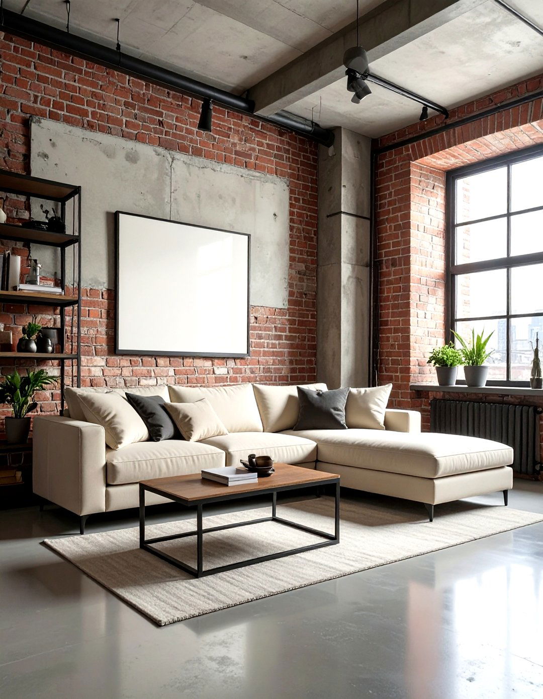 Industrial Cream Living Room - 30 cream living room furniture ideas