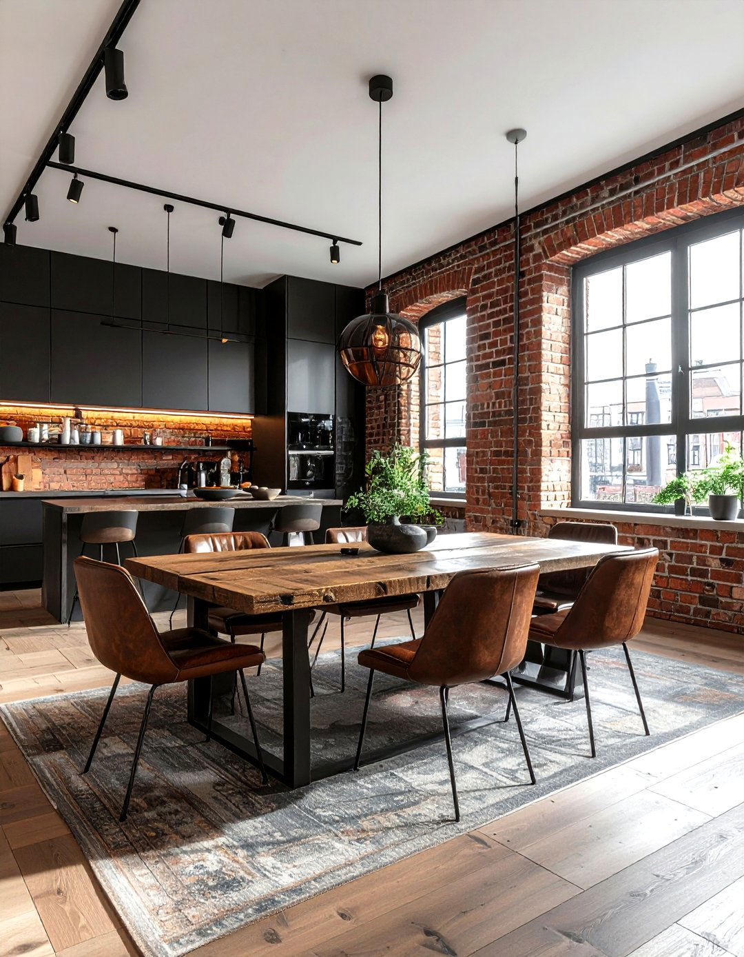 Industrial Dining Room - 30 townhouse dining room ideas