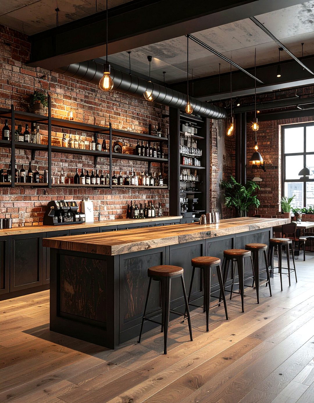 Industrial Dry Bar - 30 dining room dry bar ideas