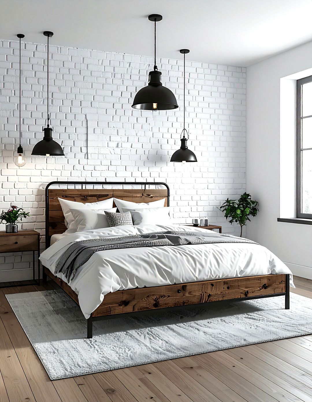 Industrial Farmhouse White Bedroom - 30 farmhouse white bedroom ideas