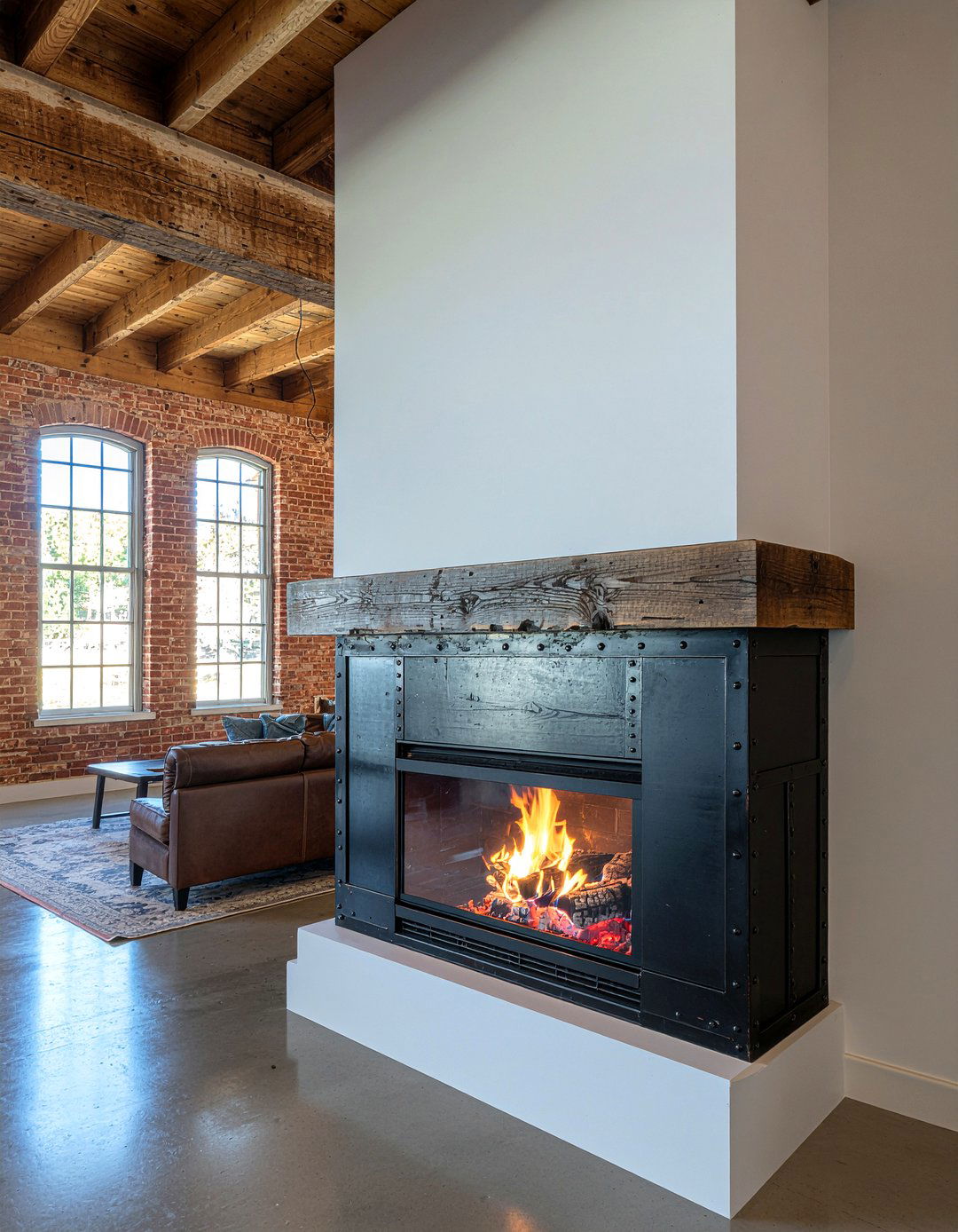 Industrial Gas Fireplace Style - 30 living room gas fireplace ideas