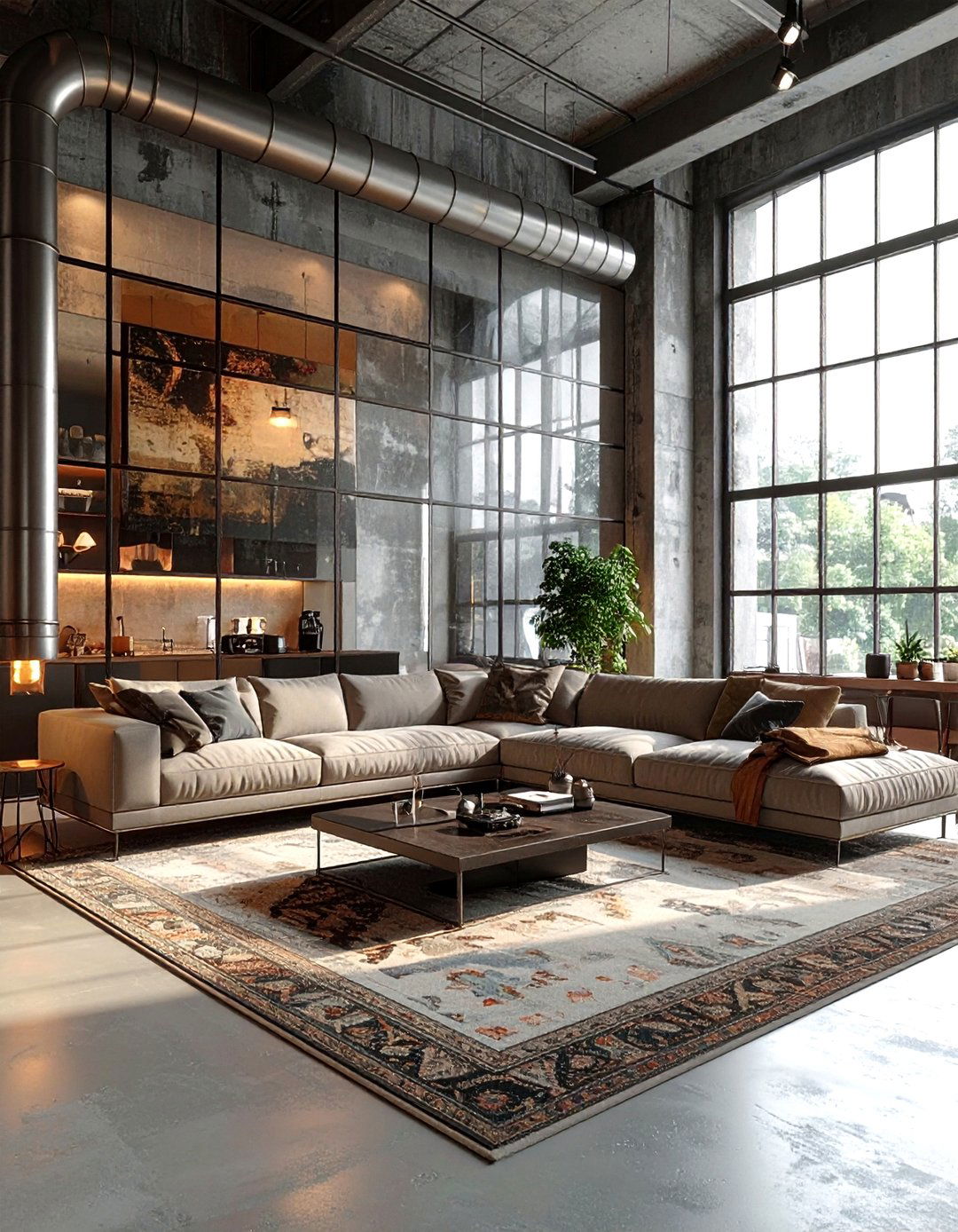 Industrial Glass Wall - 30 living room patio doors