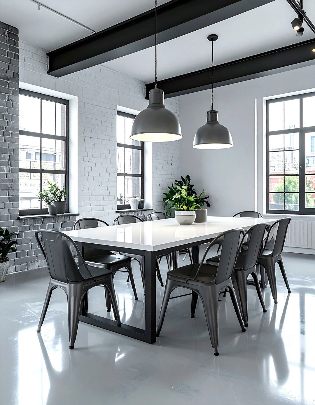 Industrial Gray And White Dining Room - 30 gray and white dining room ideas