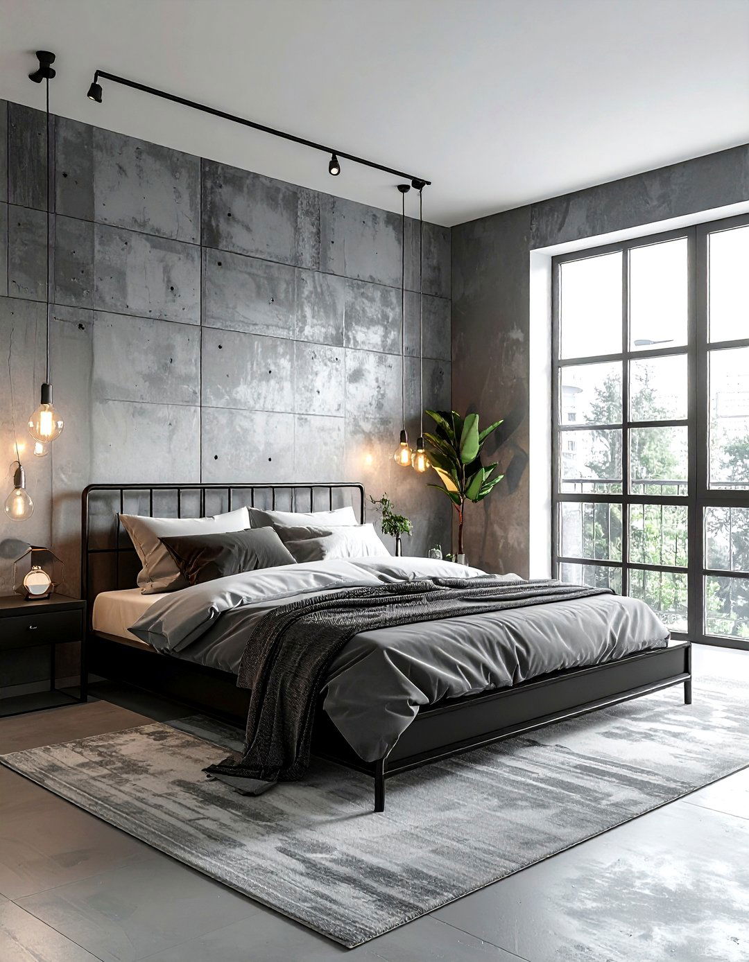 Industrial Gray Bedroom - 30 gray bedroom ideas