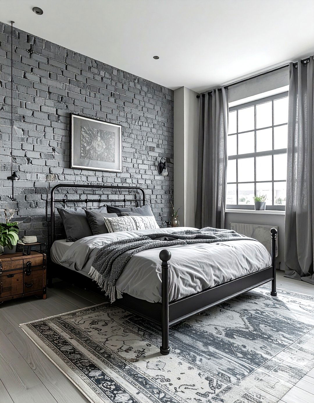 Industrial Gray Bohemian Bedroom - 30 bohemian gray bedroom ideas
