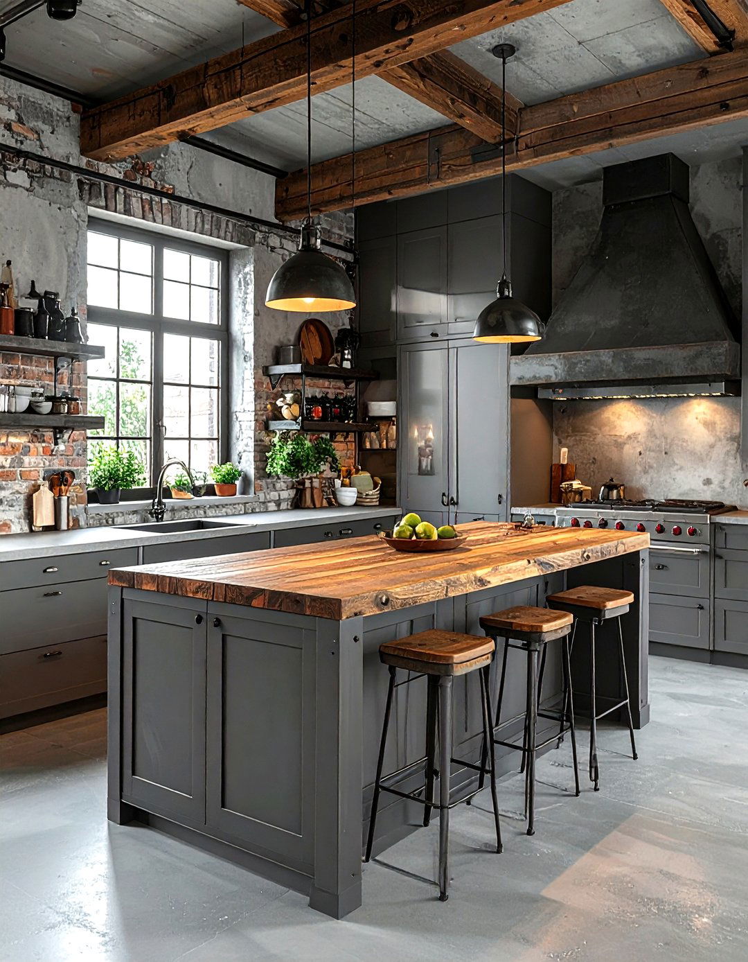Industrial Gray Kitchen Island - 30 gray kitchen furniture ideas