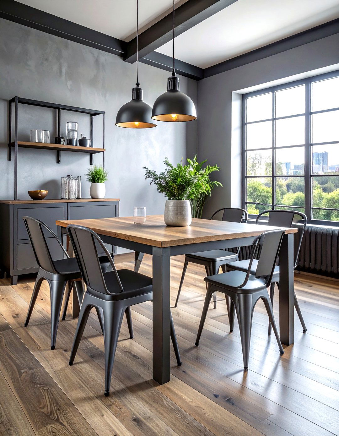 Industrial Gray Metal Furniture - 30 gray dining room furniture ideas