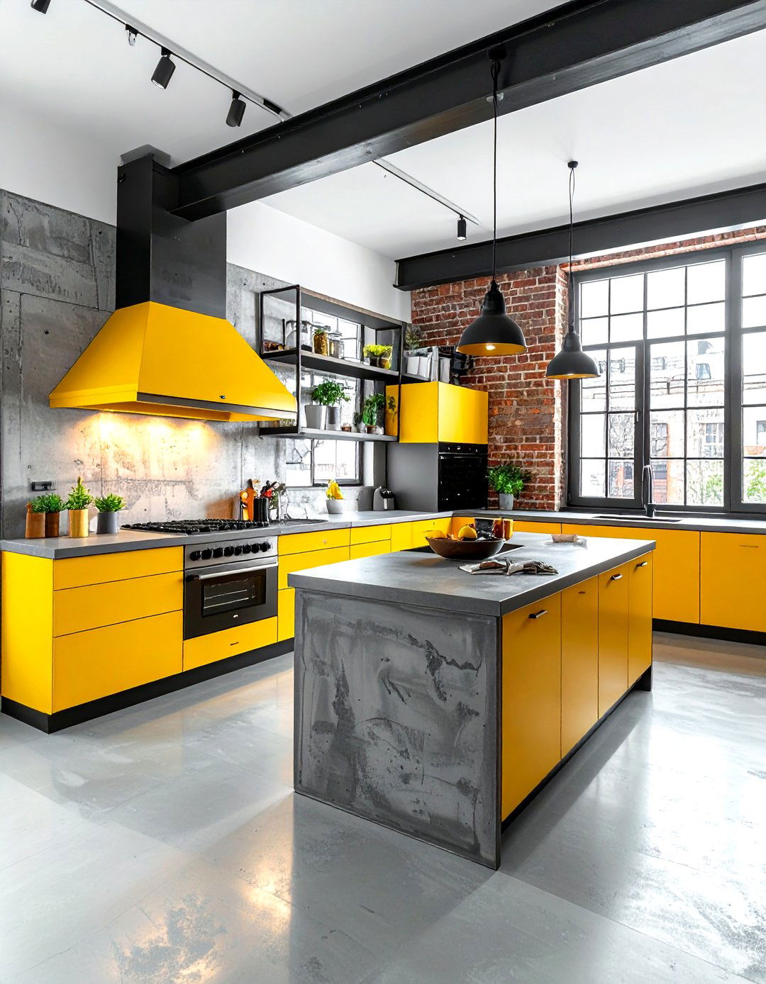 Industrial Gray Yellow Kitchen - 30 gray yellow kitchen ideas