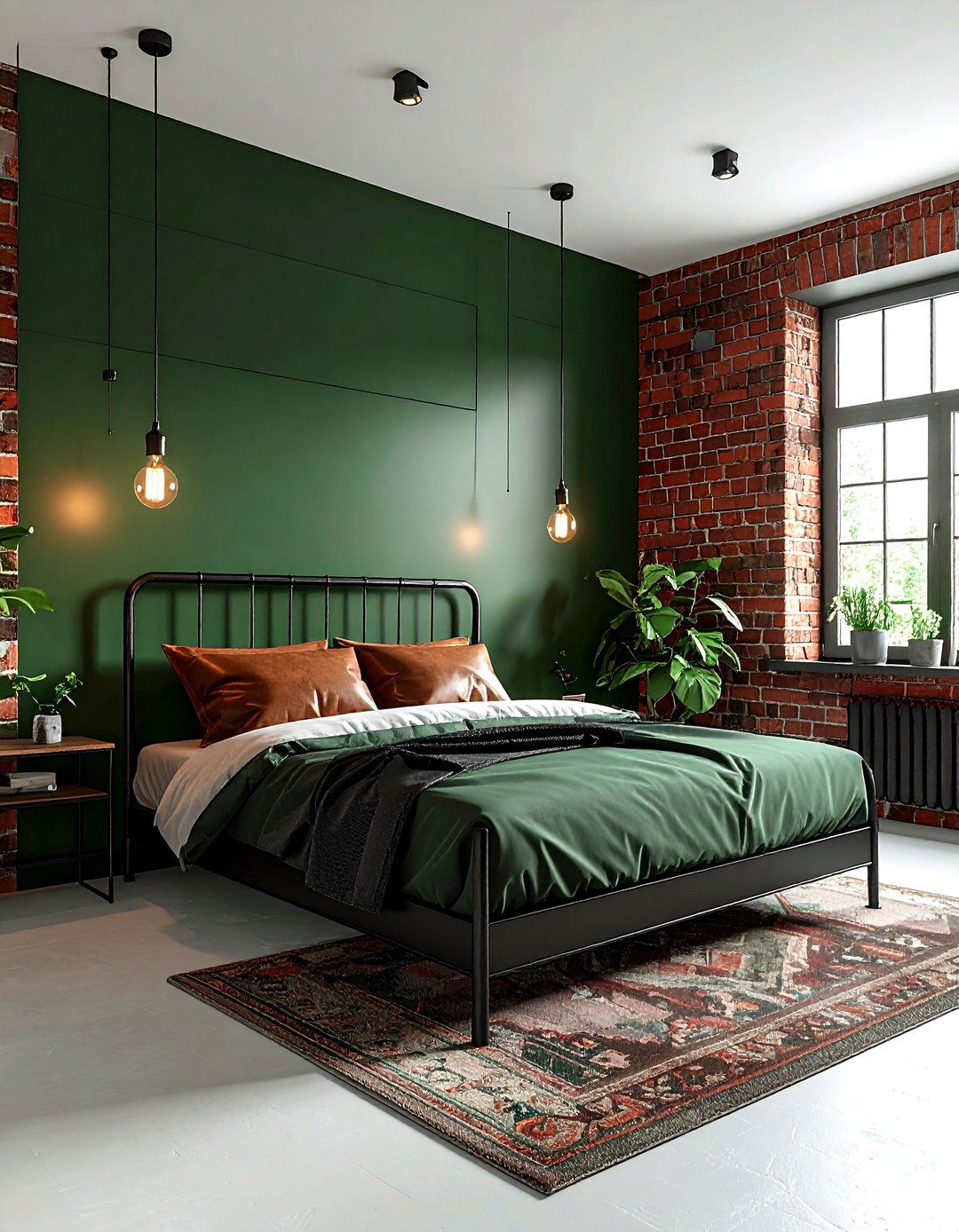 Industrial Green Bedroom - 30 contemporary green bedroom ideas