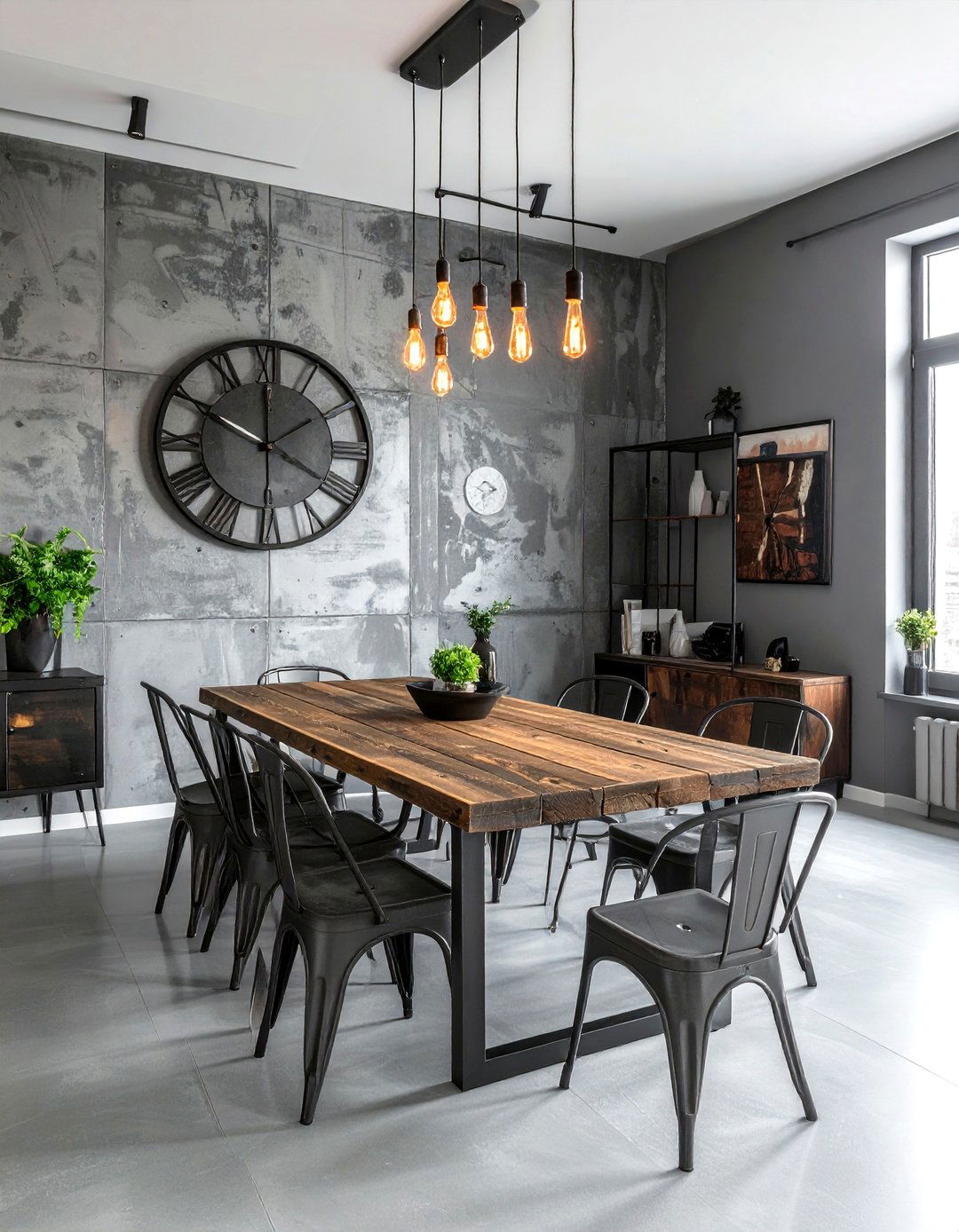 Industrial Grey Dining Room - 30 grey dining room design ideas