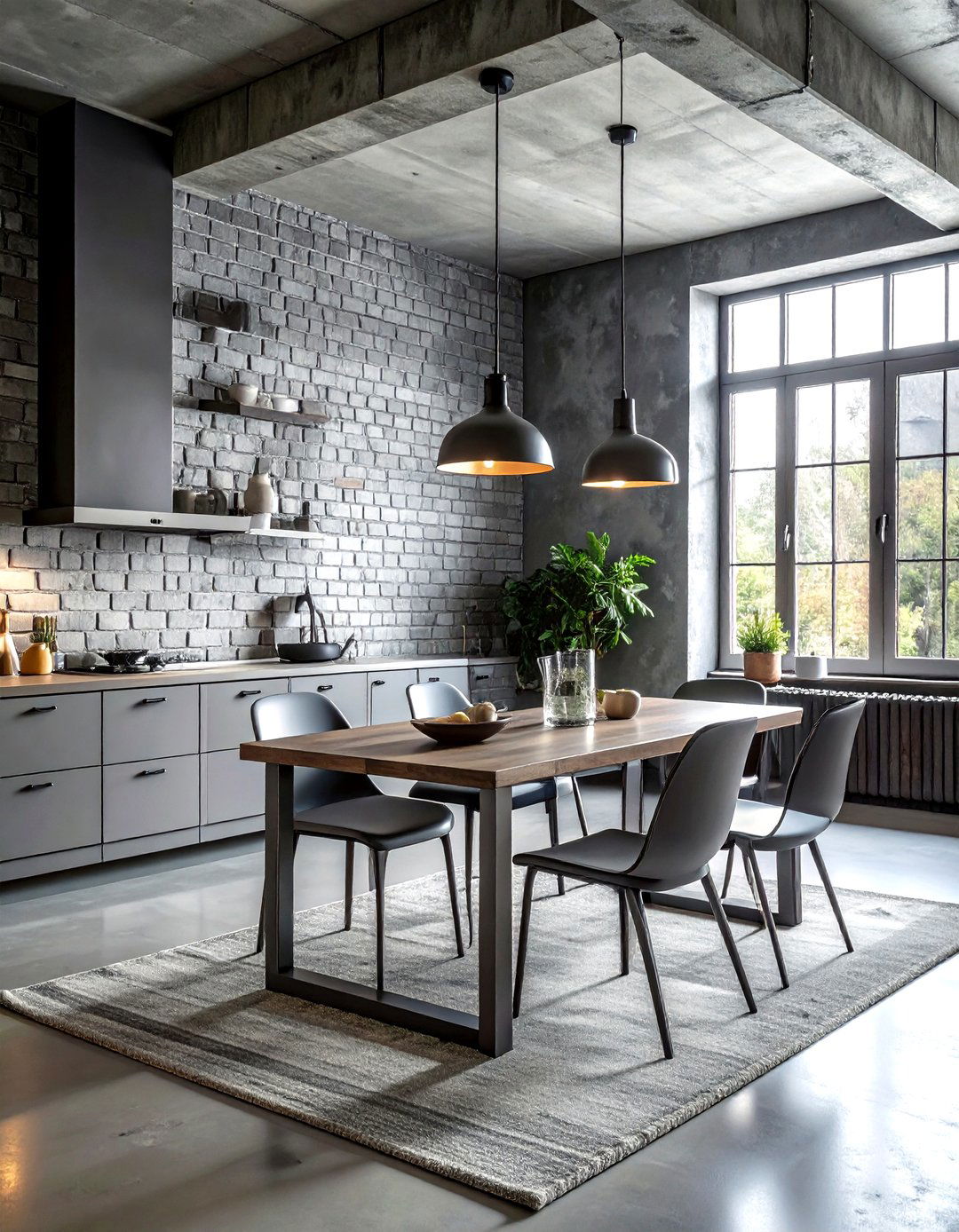Industrial Grey Dining Room - 30 grey dining room decor ideas