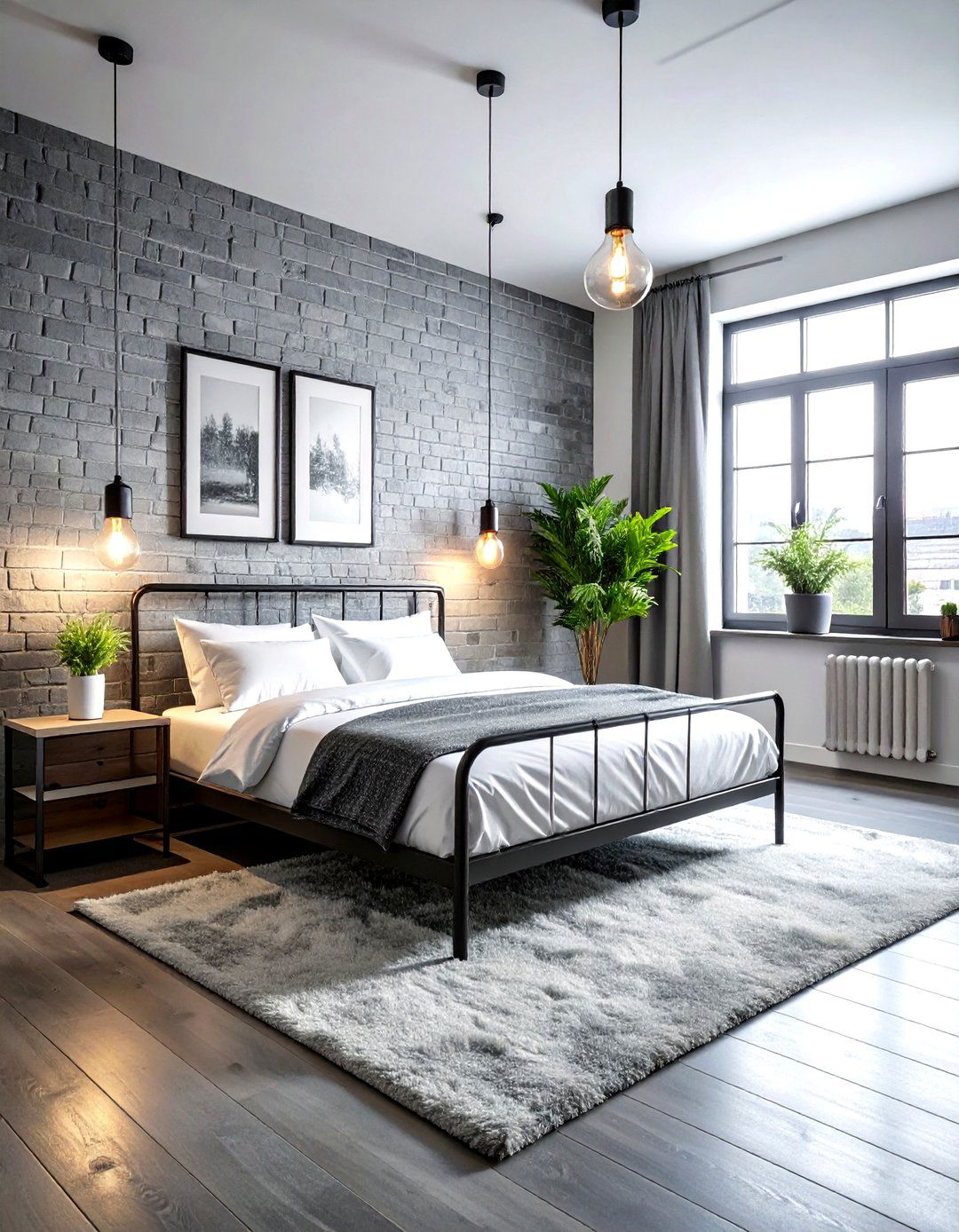 Industrial Grey White Bedroom - 30 grey and white bedroom ideas