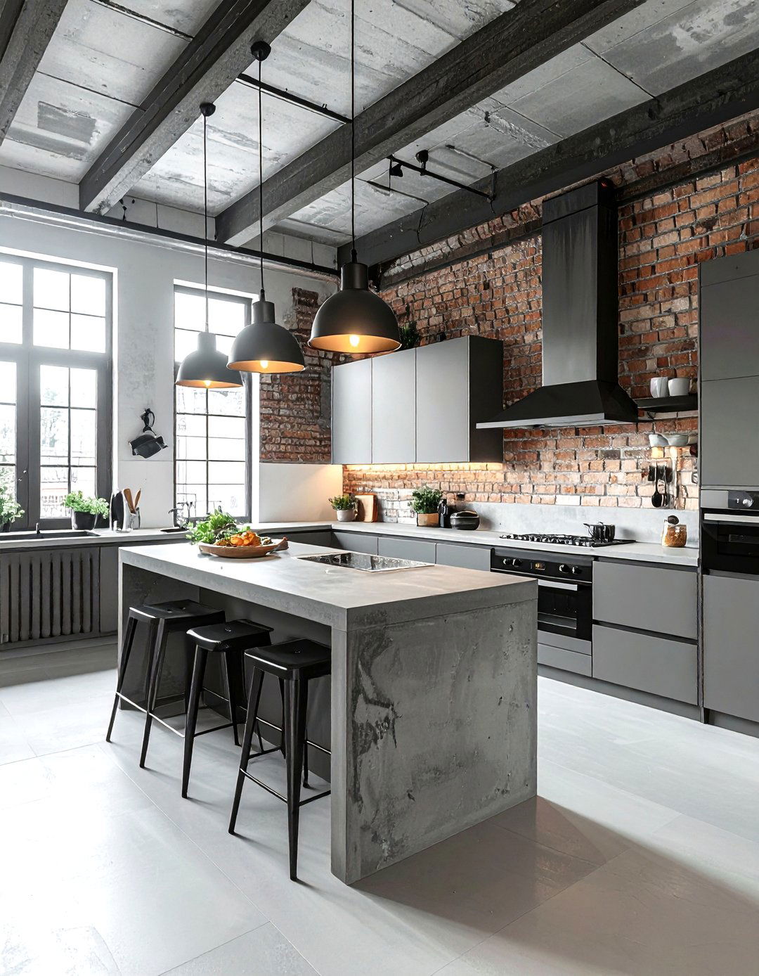 Industrial Grey White Kitchen - 30 grey and white kitchen ideas
