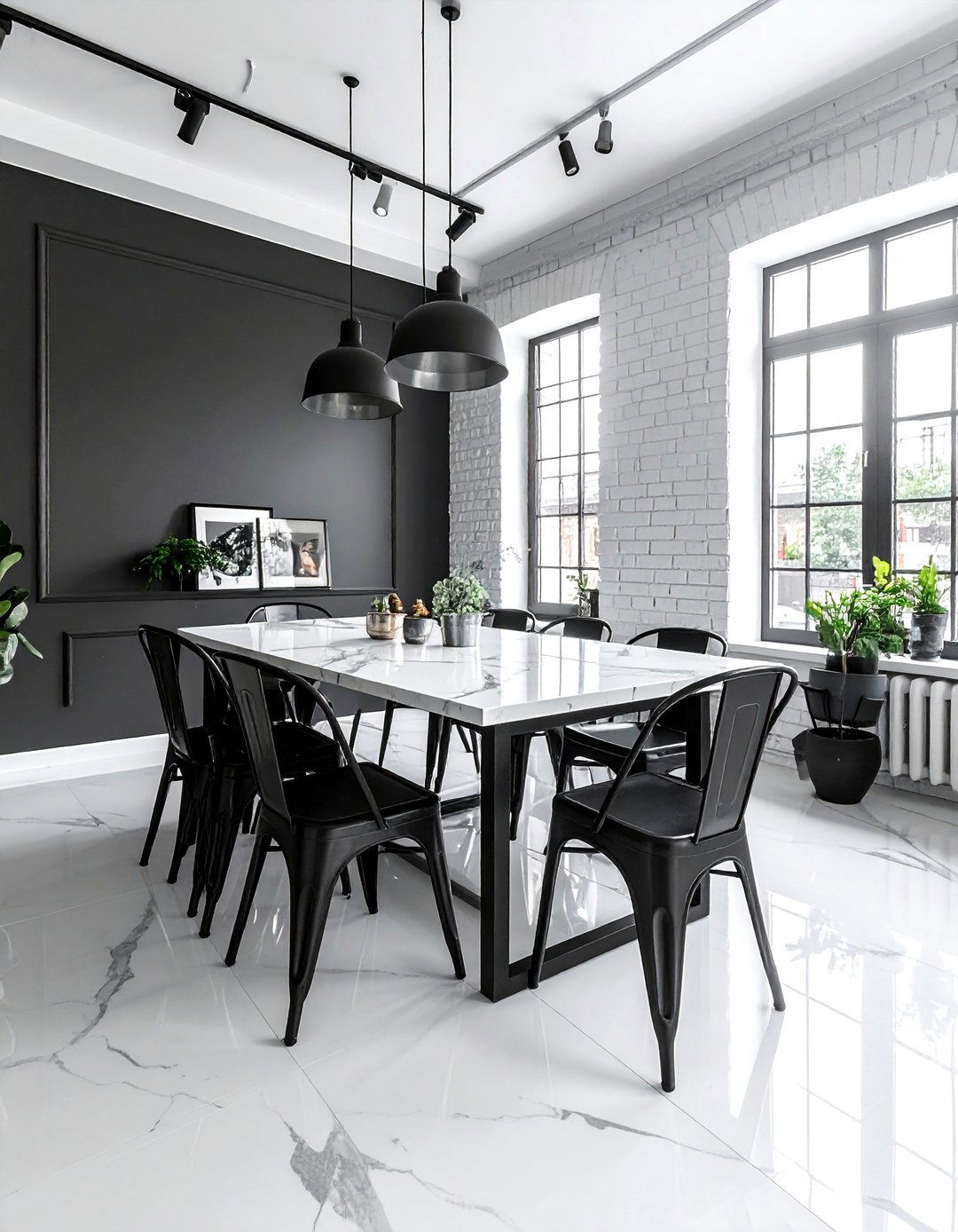 Industrial Grey and White Dining Room - 30 grey and white dining room ideas