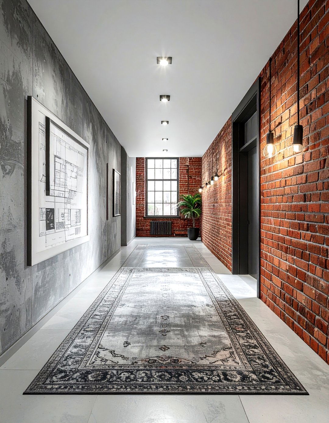 Industrial Hallway - 30 industrial home decor ideas