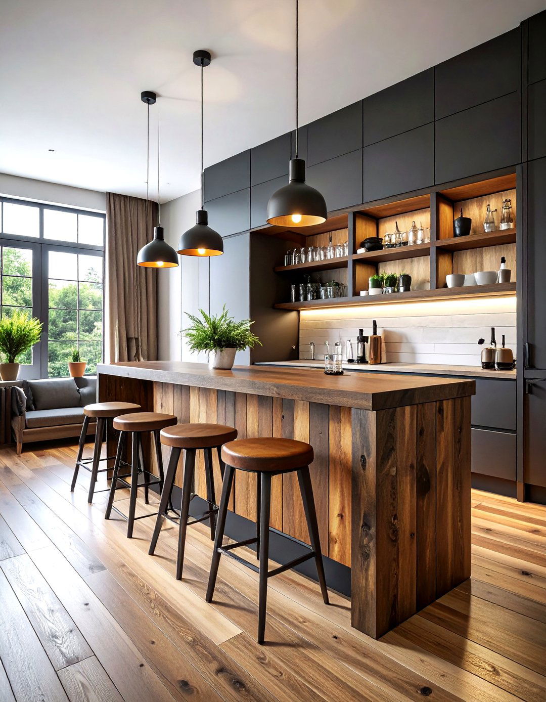 Industrial Home Bar - 30 industrial home decor ideas