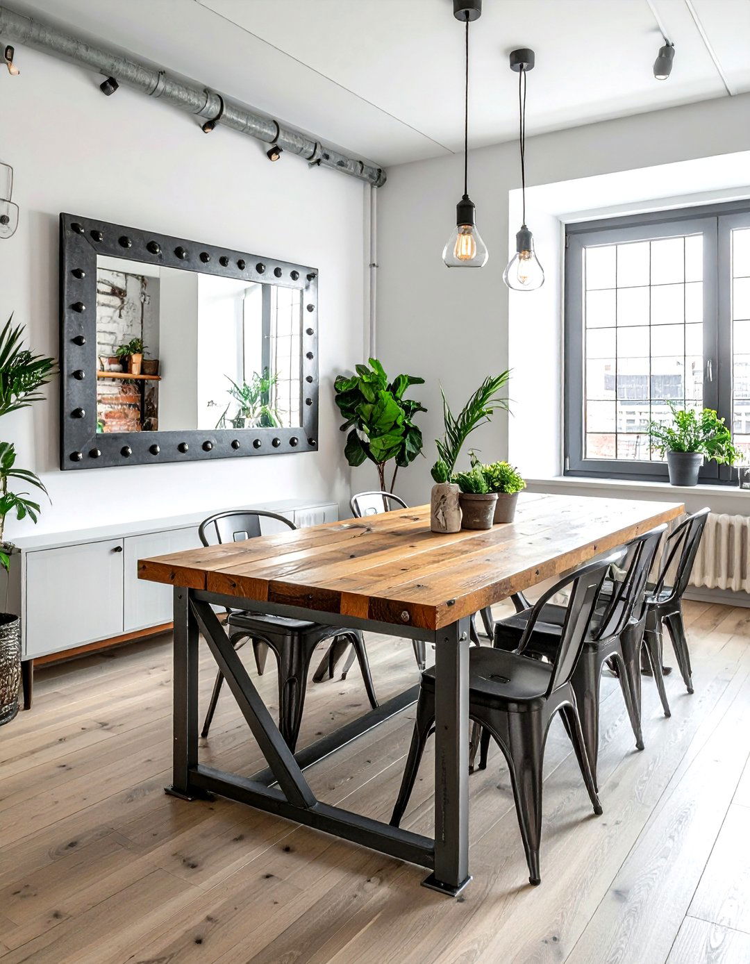 Industrial Iron Mirror - 30 mirror decor ideas