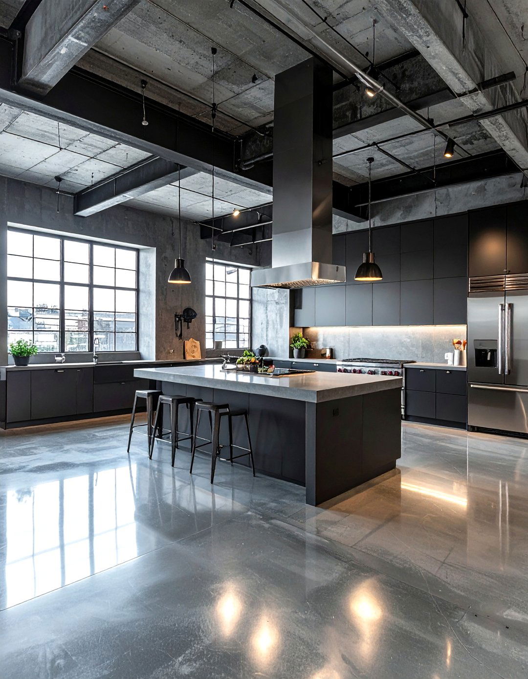 Industrial Kitchen Polished Concrete - 30 polished concrete floor kitchen ideas