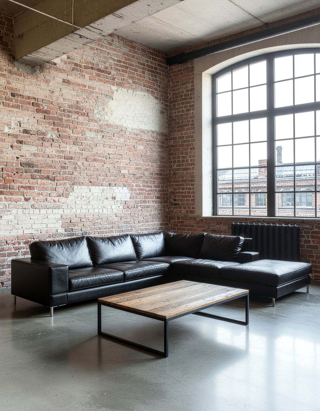 Industrial Leather Sectional - 30 living room sectional ideas