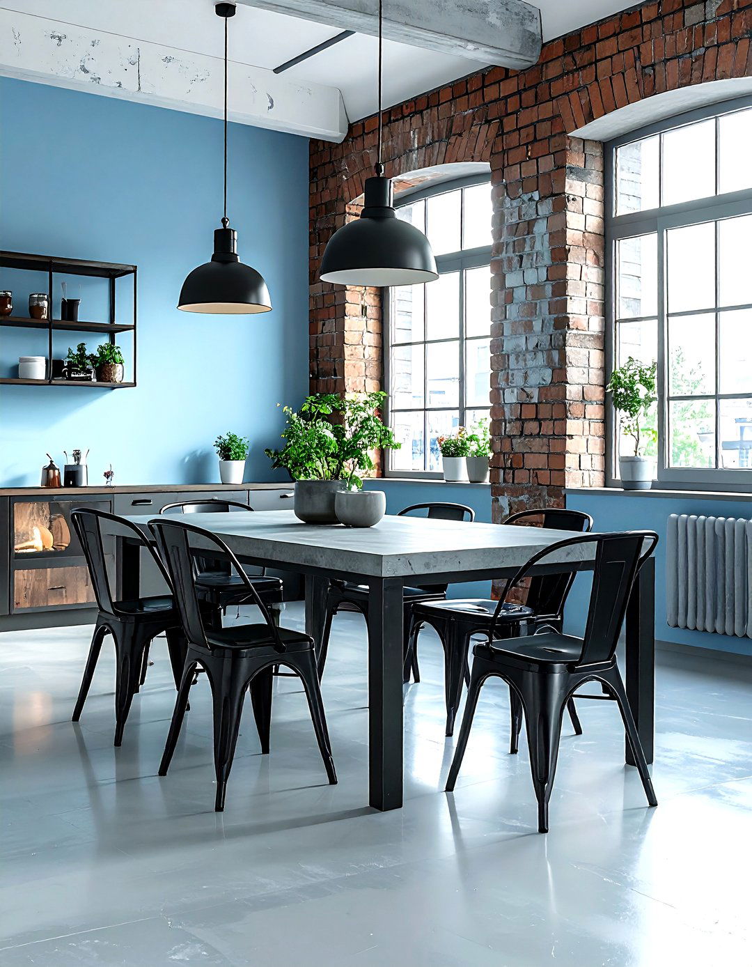 Industrial Light Blue Dining Room - 30 light blue dining room ideas